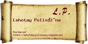 Lehotay Polixéna névjegykártya